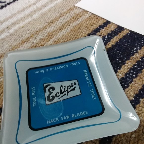 MENS TRINKET DISH ECLIPSE TOOLS  GLASS GENTLEMEN'S T VINTAGE - Picture 8 of 10